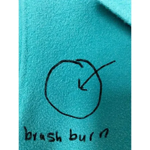 Eileen Fisher Double Breasted Wool Cashmere Blend Blazer Size M Green * Flaw* - Picture 6 of 11